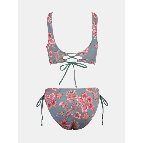 Women's Bikini Swimsuit Two Piece High Waisted Removable Pads String - Picture 6 of 6